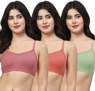 LILY 3321Mino Women Sports Non Padded Bra(Maroon, Red, Green)