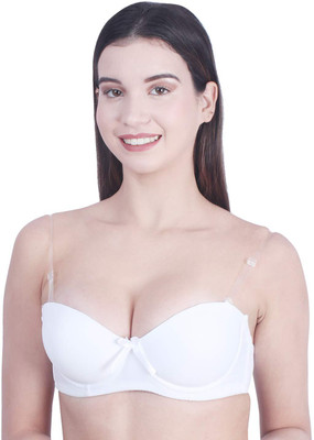 FANDOM 4U Transparent Backless Padded push-up Bra Women Push-up Lightly Padded Bra(White)