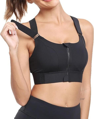 NIKLARE Women's Sports Bra Yoga Gym Bra Crop Top Push Up Wire Free Women Fancy Bra Women Sports Non Padded Bra(Black)