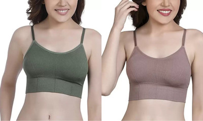 Mehiraafashion Women Cami Bra Lightly Padded Bra Women Cami Bra Lightly Padded Bra(Multicolor)