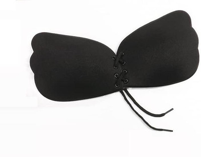 ASTOUND Adhensive silicon stick on Butterfly Bra Women Stick-on Lightly Padded Bra(Black)