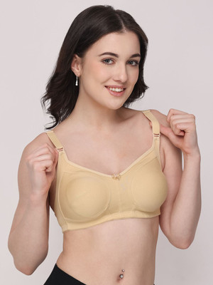 Floret Women Minimizer Bras Non Padded & Non-Wired With Full Coverage Cups Women Minimizer Non Padded Bra(Beige)