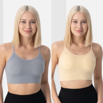 Comfy Secret Bra Women Everyday Lightly Padded Bra(Grey, Yellow)