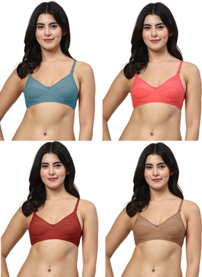 LILY anpas Women Everyday Non Padded Bra(Blue, Red, Maroon, Beige)