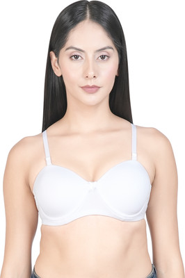 LacyLuxe Seamless Padded Bra Women T-Shirt Lightly Padded Bra(White)