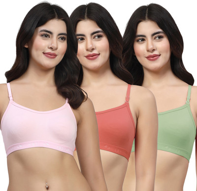 LILY 3321Mino Women Sports Non Padded Bra(Pink, Red, Green)
