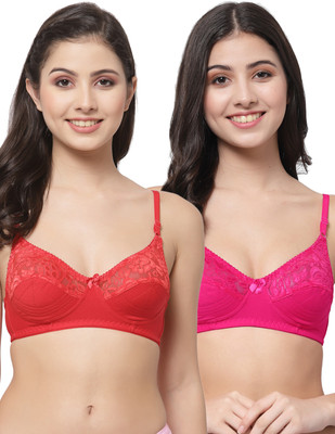 Docare NET21 Women Bralette Non Padded Bra(Red, Pink)