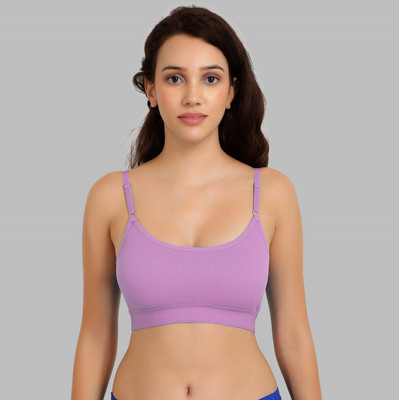 PIBU B_Goma Bra Women Minimizer Non Padded Bra(Purple)