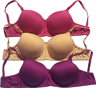 Kotanvibes Seamless Moulded Padded Bra Women T-Shirt Lightly Padded Bra(Multicolor)