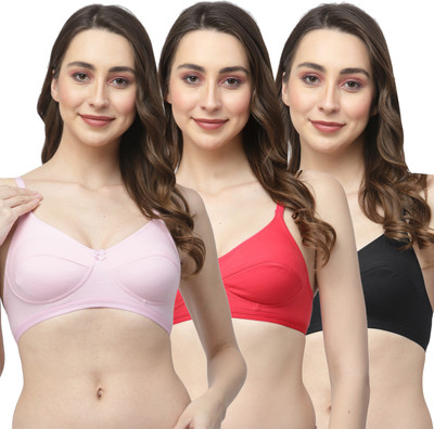 COLLEGE GIRL CGRO1256 Women Everyday Non Padded Bra(Pink, Red, Black)