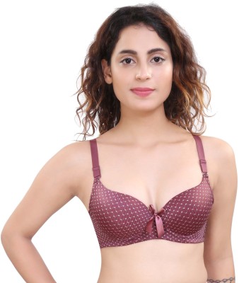 PLUMBURY Seamless Lightly Padded Push Up Bra Women Push-up Lightly Padded Bra(Purple)