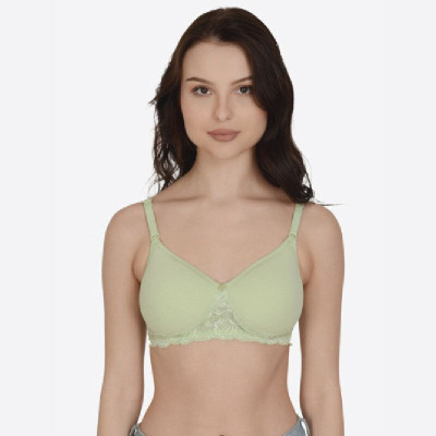 mod & Shy Women T-Shirt Non Padded Bra(Green)