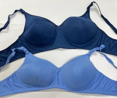 Extoes Combo pack of 2 Women Full Coverage Lightly Padded Bra(Dark Blue, Blue)