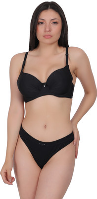 LUISSA Short-Bra Women Push-up Lightly Padded Bra(Black)