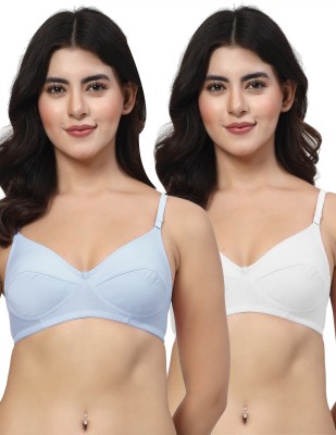 LILY Enimsaj Women Everyday Non Padded Bra(Blue, White)