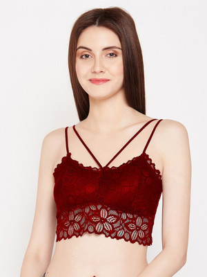 PIKCHA ENTERPRISE PE-05-V Neck Maroon Women Full Coverage Heavily Padded Bra(Maroon)
