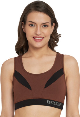Right Size Women Sports Heavily Padded Bra(Brown)