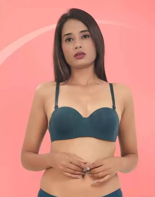 HouseOfCommon Women Balconette Lightly Padded Bra(Blue)