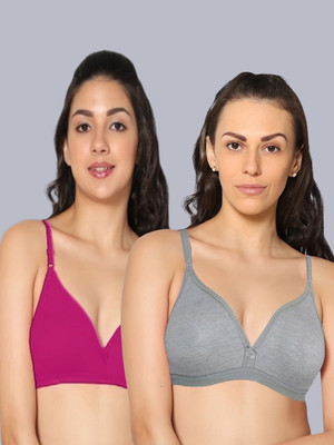 Eden EDEN02MAGENTAMGREY Women T-Shirt Non Padded Bra(Pink, Grey)