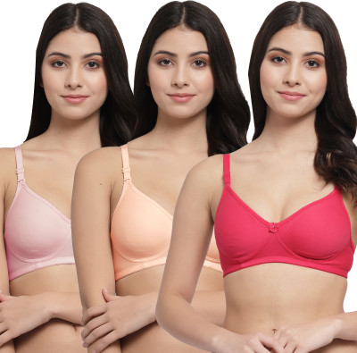 Docare NovaPadMino Women T-Shirt Lightly Padded Bra(Pink, Orange, Pink)
