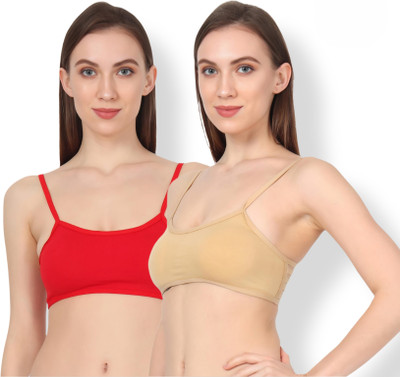 Maitri Pack of 2 Women's Lightly Padded 6 Strap Bralette Bra Women Everyday Lightly Padded Bra(Multicolor)