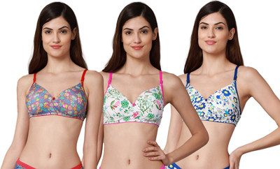 Beach Curve A_Riopd Bra Women Minimizer Lightly Padded Bra(Red, Pink, Blue)