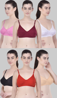 Yana Women Full Coverage Non Padded Bra(Red, White, Pink, Maroon, Gold, Black)
