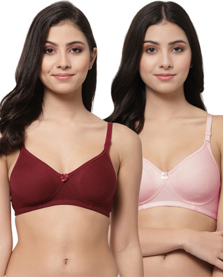 Docare Detachable Strap Women T-Shirt Lightly Padded Bra(Maroon, Pink)