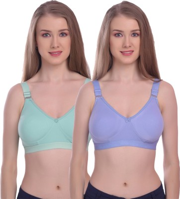 Viral Girl Ultimate Comfort Wireless Bra for Women Women Full Coverage Non Padded Bra(Light Green, Blue)