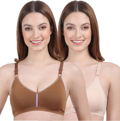 AMOUR SECRET Women T-Shirt Lightly Padded Bra(Brown, Beige)