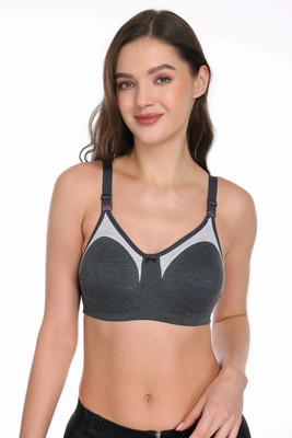 SKDREAMS Women T-Shirt Non Padded Bra(Black)