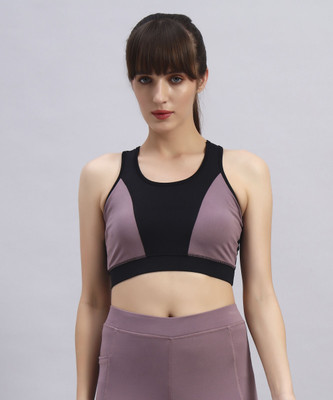 BEING RUNNER Women Sports Non Padded Bra(Black, Pink)