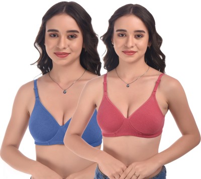 elina Women Push-up Lightly Padded Bra(Blue, Maroon)