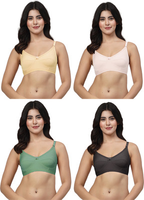 LILY akihdar Women Minimizer Non Padded Bra(Beige, White, Black, Green)