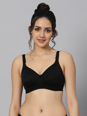 BlueNixie bra for Women Full Coverage Non Padded Bra(Black)