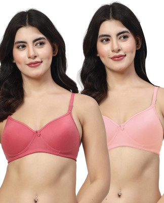 LILY maofcigam Women Full Coverage Heavily Padded Bra(Maroon, Pink)