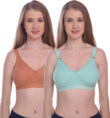 Viral Girl Ultimate Comfort Wireless Bra for Women Women Full Coverage Non Padded Bra(Brown, Light Green)