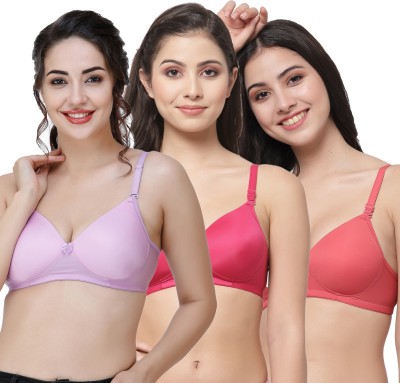 COLLEGE GIRL CGPAD1200 Women T-Shirt Lightly Padded Bra(Purple, Pink, Red)