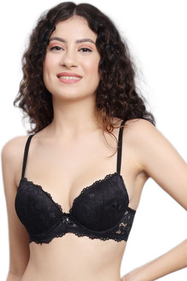 Women Vibes bra for women lightly padded full coverage innerwear for girls shop now Women Bralette Lightly Padded Bra(Black)