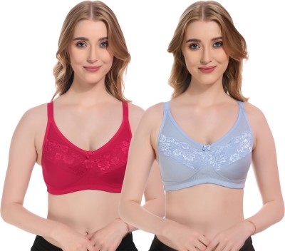 Viral Girl NA Women Full Coverage Non Padded Bra(Pink, Light Blue)