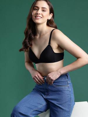 Dressberry DressBerry Bra Lightly Padded Women T-Shirt Lightly Padded Bra(Black)
