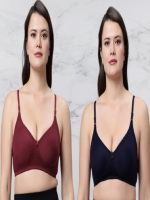 In Care LINGERIE SOHA Women Everyday Non Padded Bra(Maroon, Blue)