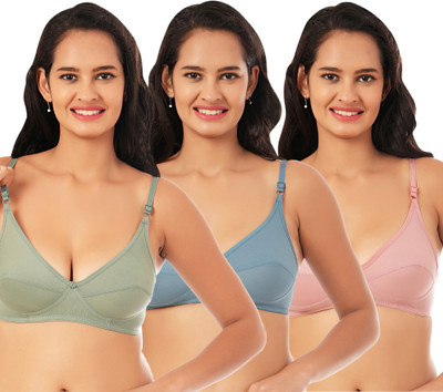 CURVZEX disha Women Push-up Non Padded Bra(Pink, Green, Blue)