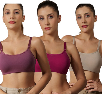 BODYSIZE Women Sports Lightly Padded Bra(Purple)