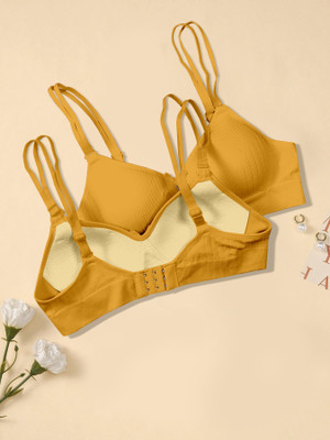 NAGARVEL CREATION B/309-YLLW-P01-30 Women Push-up Lightly Padded Bra(Yellow)