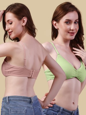 Sanzzy Women Everyday Lightly Padded Bra(Green, Beige)