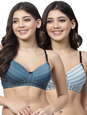 Docare DenimPad Women T-Shirt Lightly Padded Bra(Blue, Light Blue)