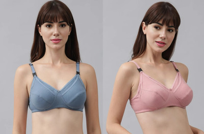 YVLORA WOMEN BRA Women Maternity/Nursing Non Padded Bra(Blue, Pink)