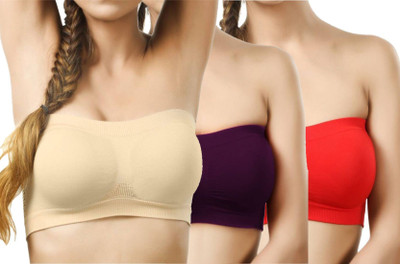 Airsonfab Women Bandeau/Tube Non Padded Bra(Multicolor)
