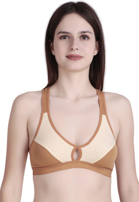 Halfspin bra for women Women Sports Non Padded Bra(Brown)